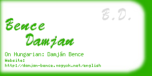 bence damjan business card