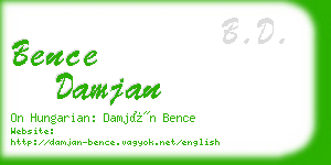 bence damjan business card